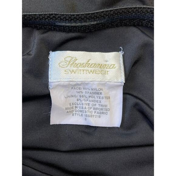 Shoshanna Black Halter One Piece Swimsuit Ruched Classic Flattering Fit - Size 6 - Picture 4 of 10